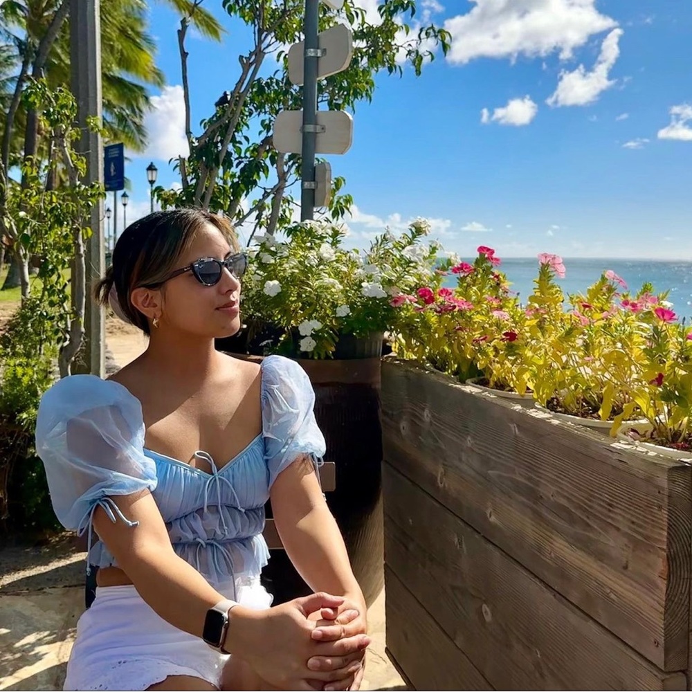 For Love and Lemons Sunshine Top XXS - Sky Blue